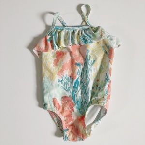 Ruffle swimsuit - baby Old Navy - Coral Print